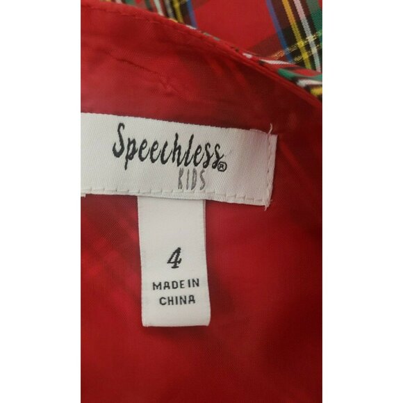 Speechless Kids Red Plaid Holiday Christmas Dress - Picture 7 of 9